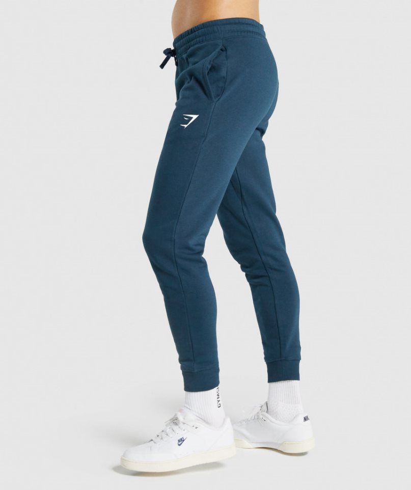 Gymshark Crest Férfi Jogger Nadrág Sötétkék | HU-M-219