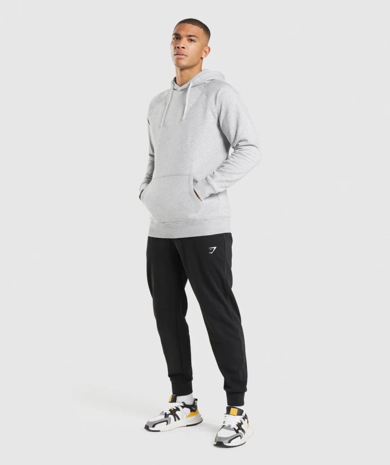 Gymshark Crest Férfi Kapucnis Pulóver Világos Szürke | HU-J-927