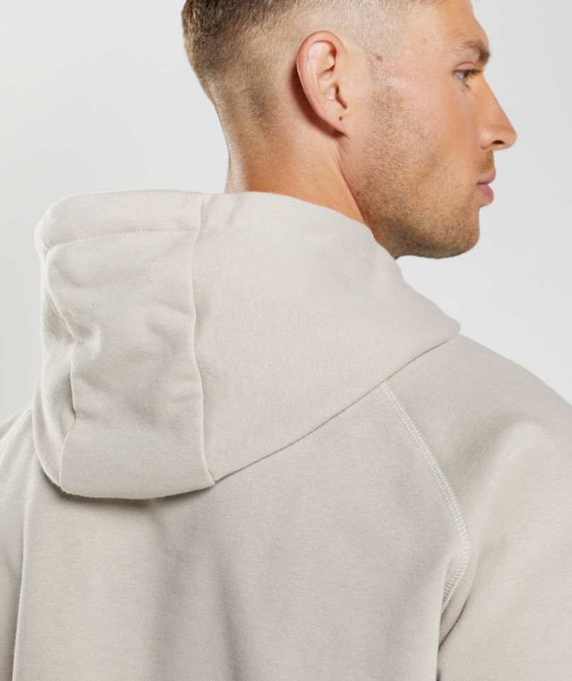 Gymshark Crest Férfi Kapucnis Pulóver Világos Szürke | HU-K-104