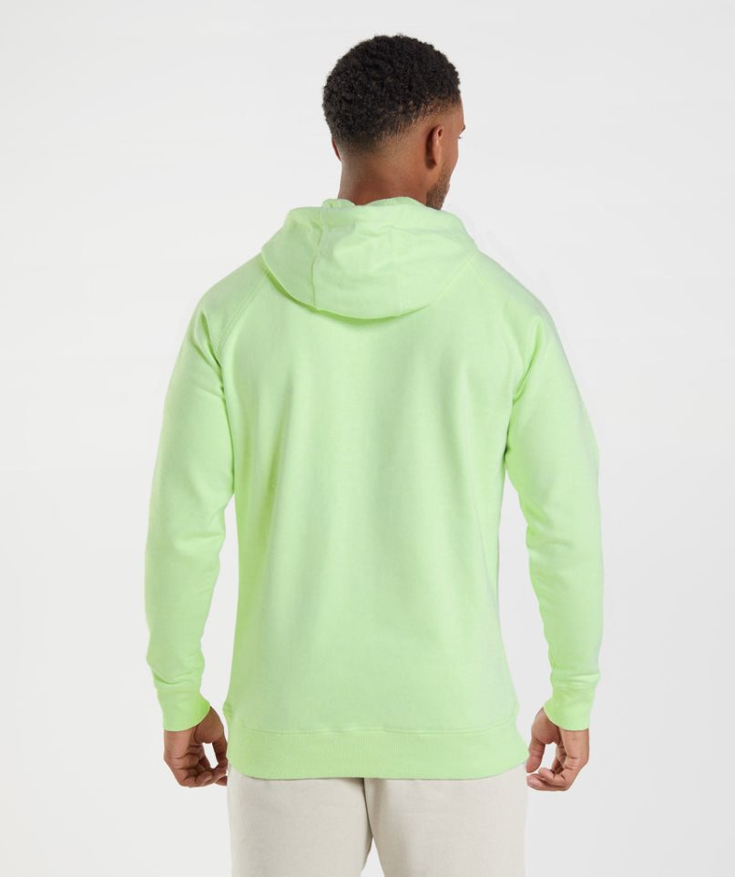 Gymshark Crest Férfi Kapucnis Pulóver Világos Zöld | HU-U-520