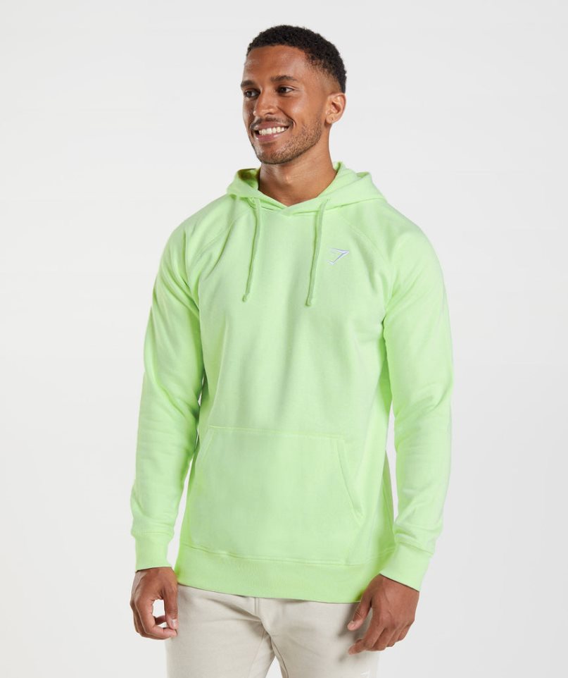 Gymshark Crest Férfi Kapucnis Pulóver Világos Zöld | HU-U-520