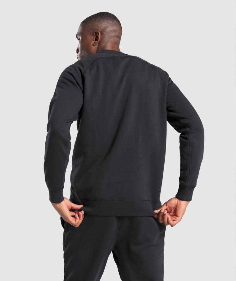 Gymshark Crest Férfi Pulóverek Fekete | HU-O-150