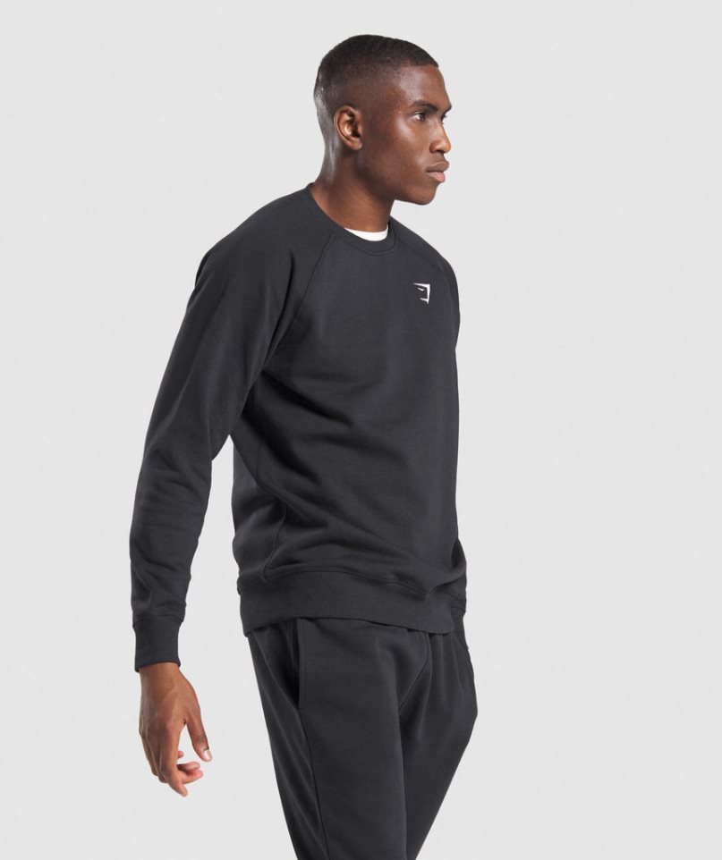 Gymshark Crest Férfi Pulóverek Fekete | HU-O-150