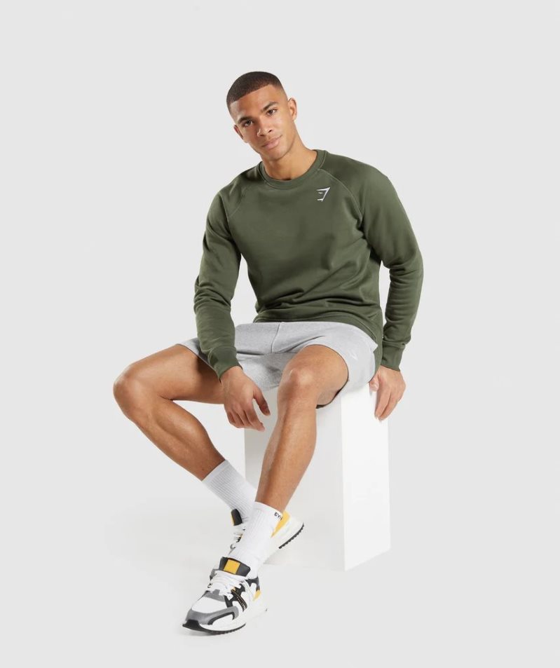 Gymshark Crest Férfi Pulóverek Olivazöld | HU-A-496