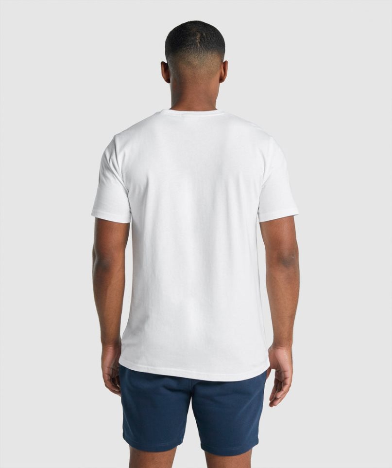 Gymshark Crest Férfi Póló Fehér | HU-F-179