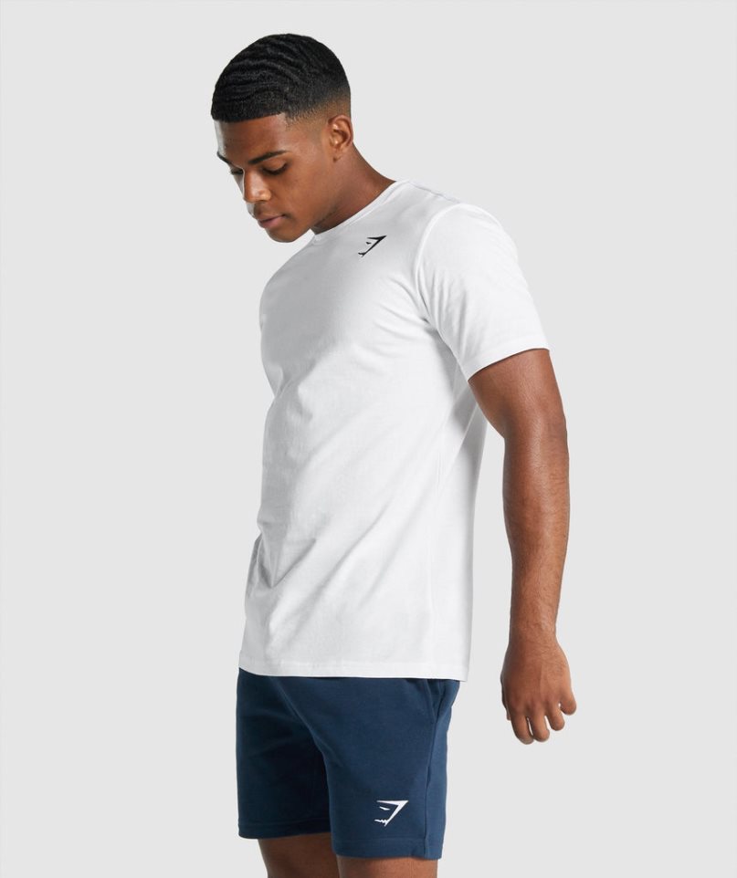Gymshark Crest Férfi Póló Fehér | HU-F-179