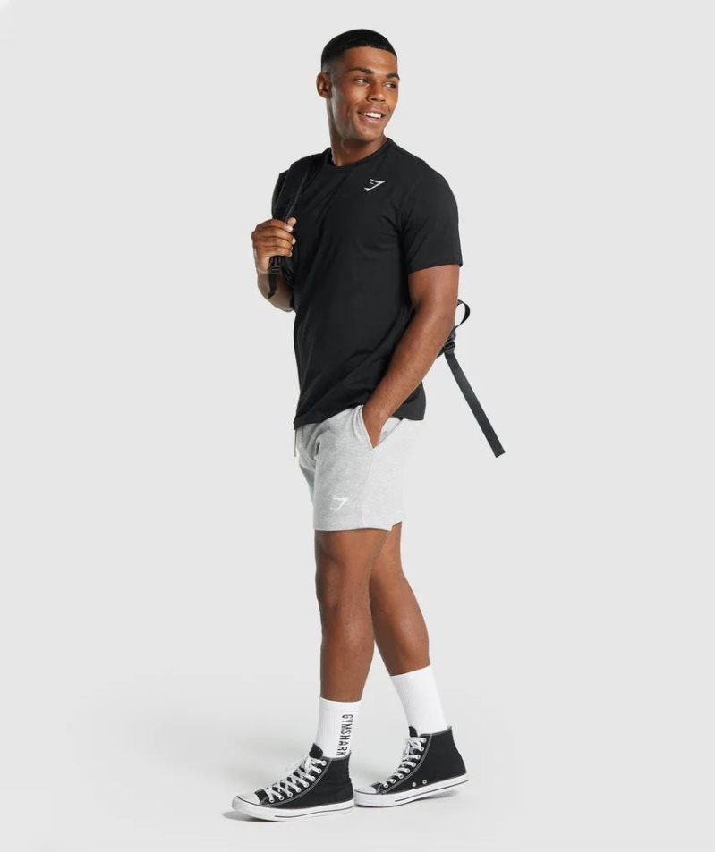 Gymshark Crest Férfi Póló Fekete | HU-G-036