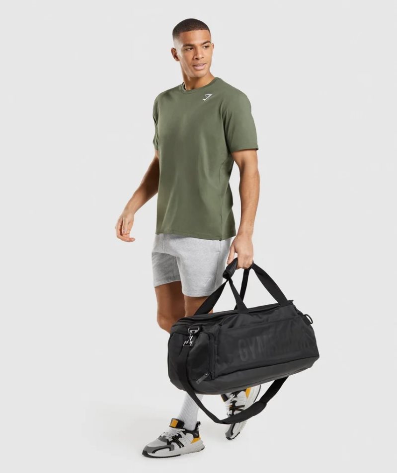 Gymshark Crest Férfi Póló Olivazöld | HU-X-930