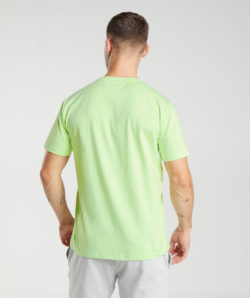 Gymshark Crest Férfi Póló Zöld | HU-Q-908