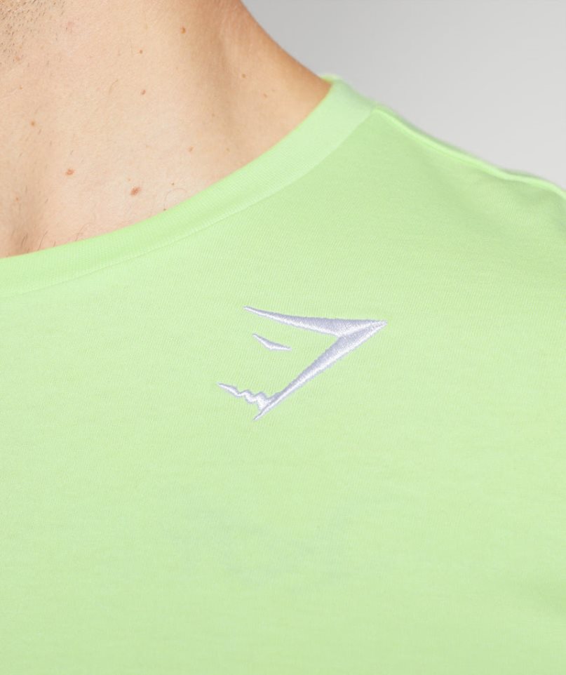 Gymshark Crest Férfi Póló Zöld | HU-Q-908