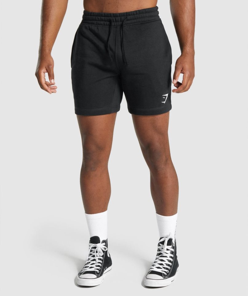 Gymshark Crest Férfi Rövidnadrág Fekete | HU-U-158