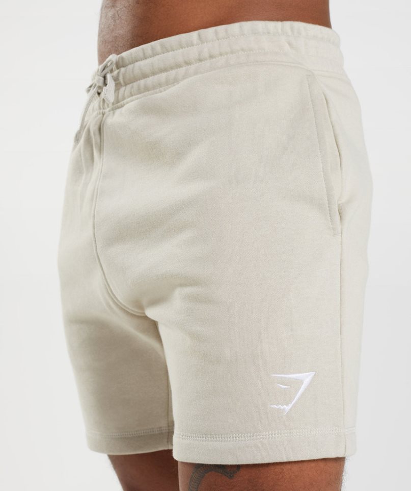 Gymshark Crest Férfi Rövidnadrág Krém | HU-Y-634