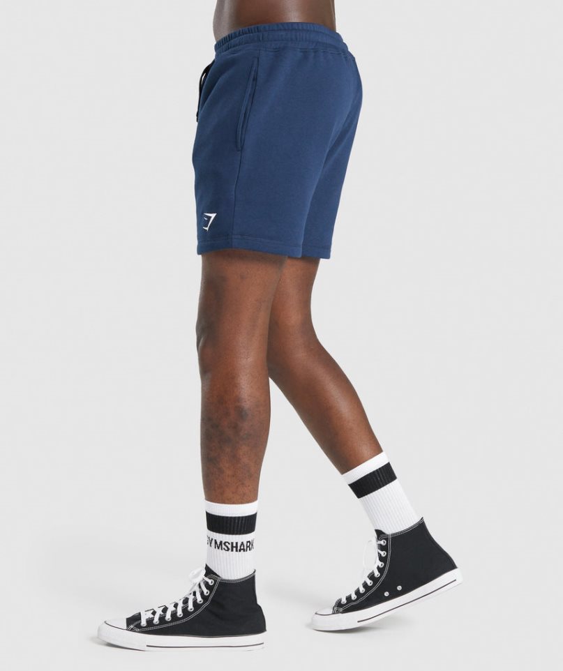 Gymshark Crest Férfi Rövidnadrág Sötétkék | HU-Y-395
