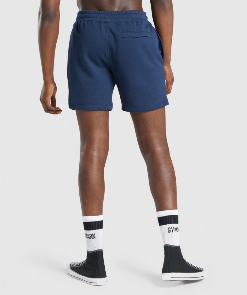 Gymshark Crest Férfi Rövidnadrág Sötétkék | HU-Y-395