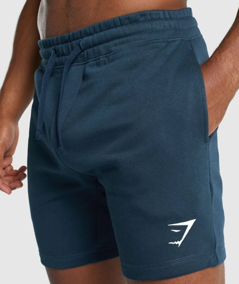 Gymshark Crest Férfi Rövidnadrág Sötétkék | HU-Y-395