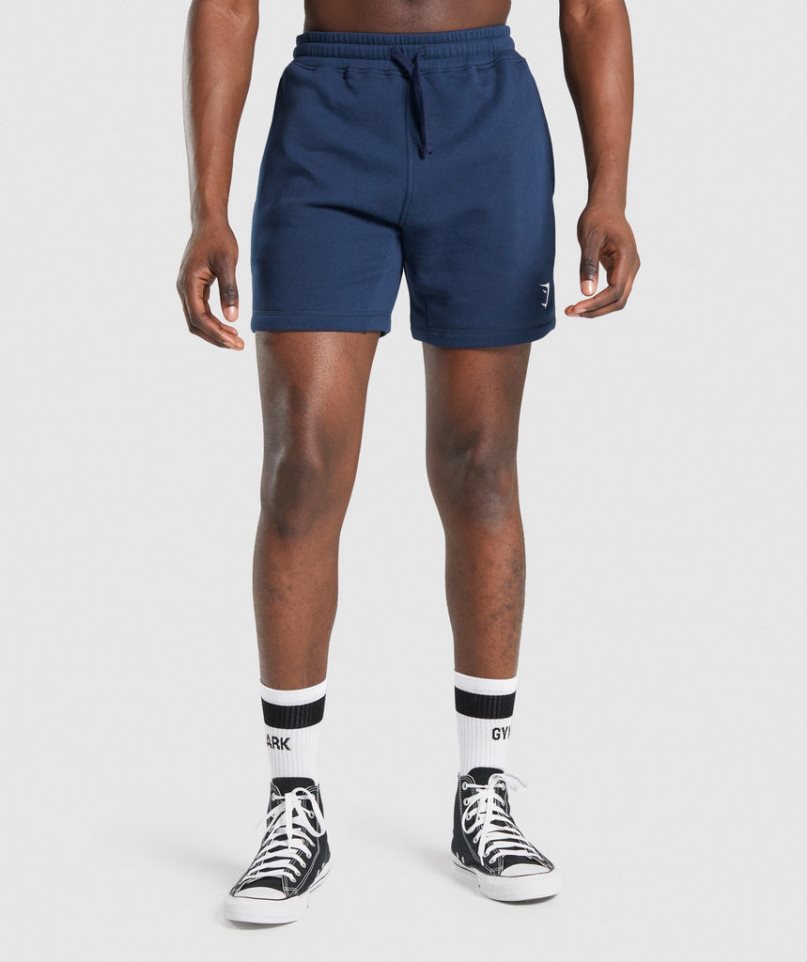 Gymshark Crest Férfi Rövidnadrág Sötétkék | HU-Y-395