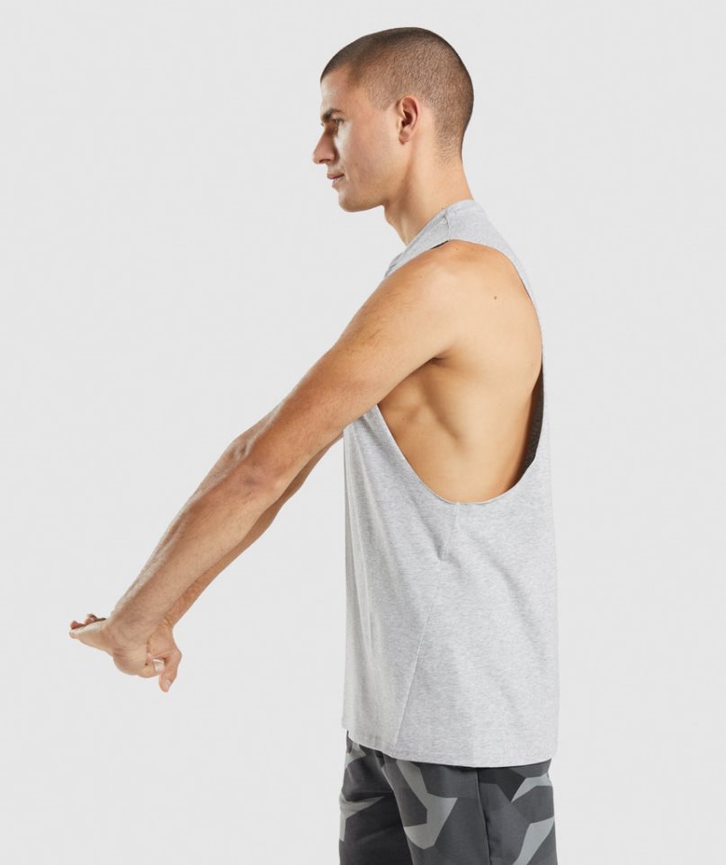 Gymshark Critical 2.0 Drop Arm Férfi Ujjatlan Póló Világos Szürke | HU-A-628