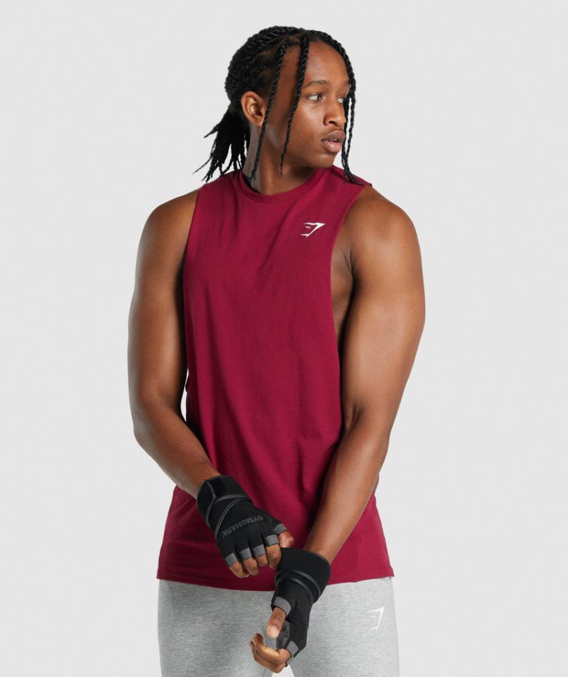 Gymshark Critical 2.0 Drop Arm Férfi Ujjatlan Póló Fukszia | HU-I-702