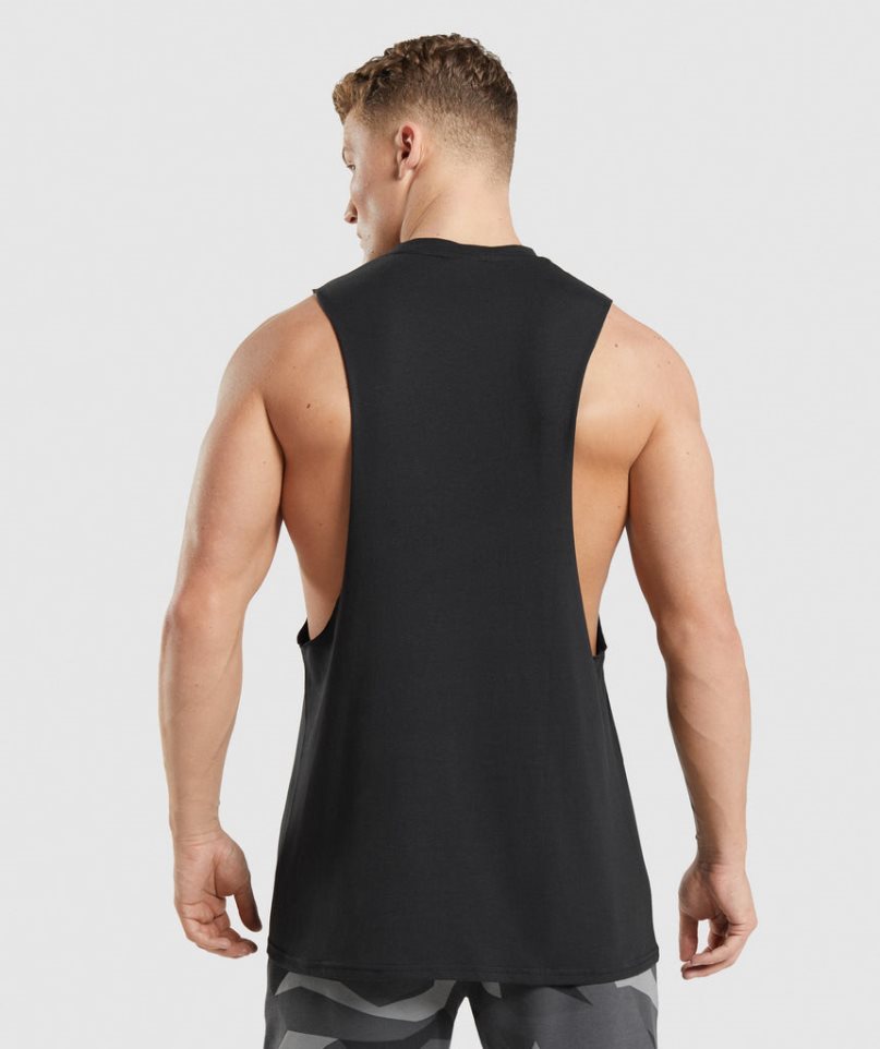 Gymshark Critical 2.0 Drop Arm Férfi Ujjatlan Póló Fekete | HU-Y-504