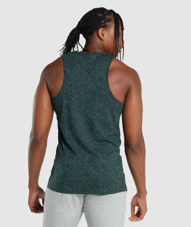 Gymshark Critical 2.0 Férfi Ujjatlan Póló Sötétzöld | HU-J-714