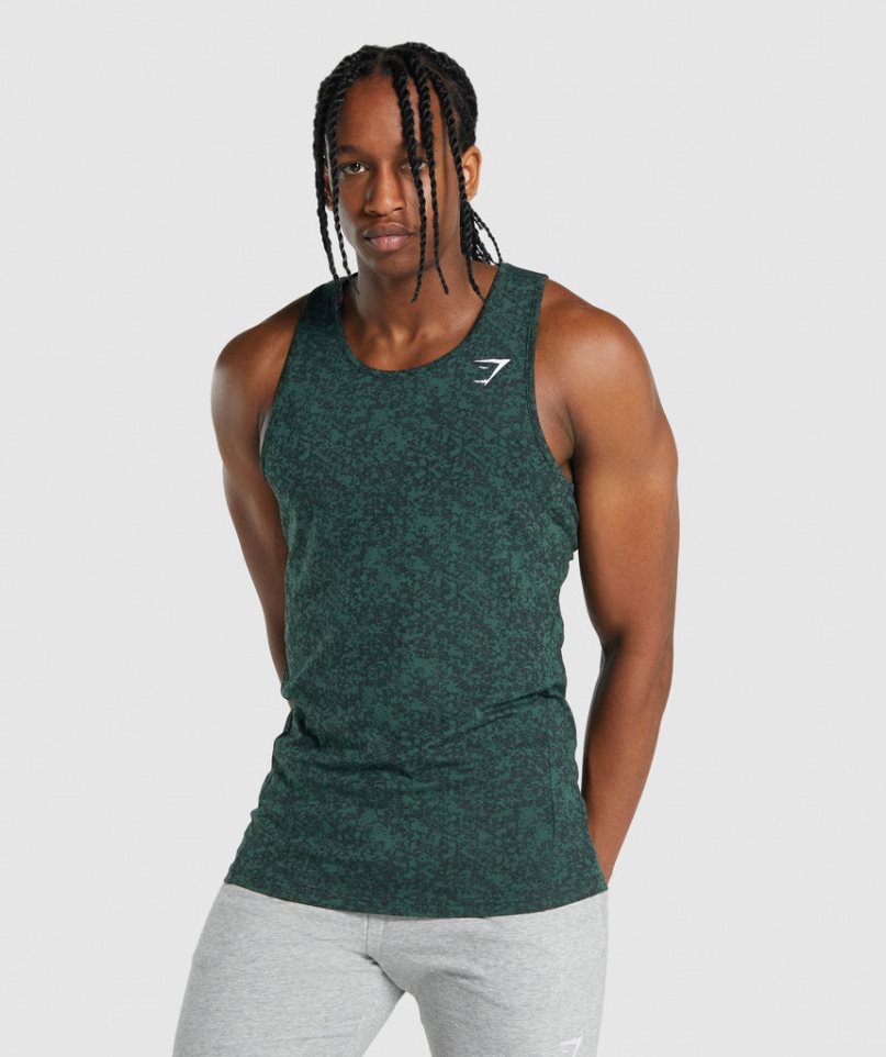 Gymshark Critical 2.0 Férfi Ujjatlan Póló Sötétzöld | HU-J-714