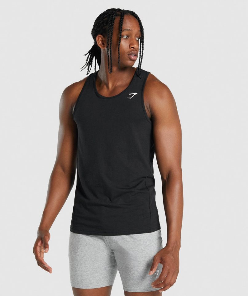 Gymshark Critical 2.0 Férfi Ujjatlan Póló Fekete | HU-U-076