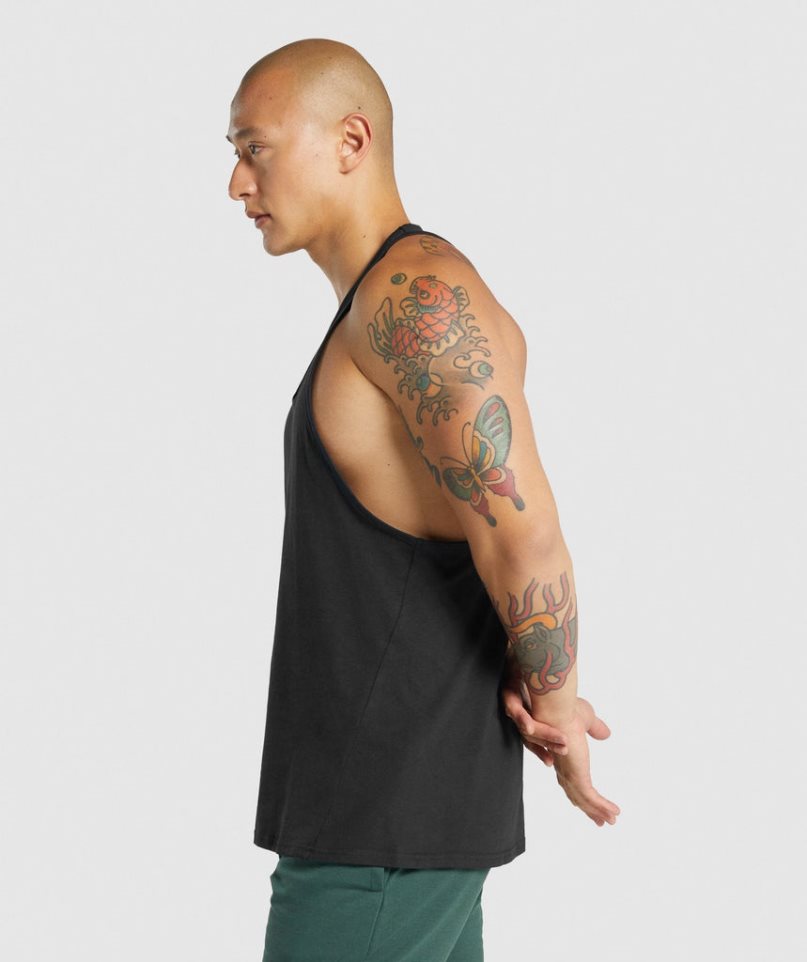 Gymshark Critical 2.0 Stringer Férfi Ujjatlan Póló Fekete | HU-J-325