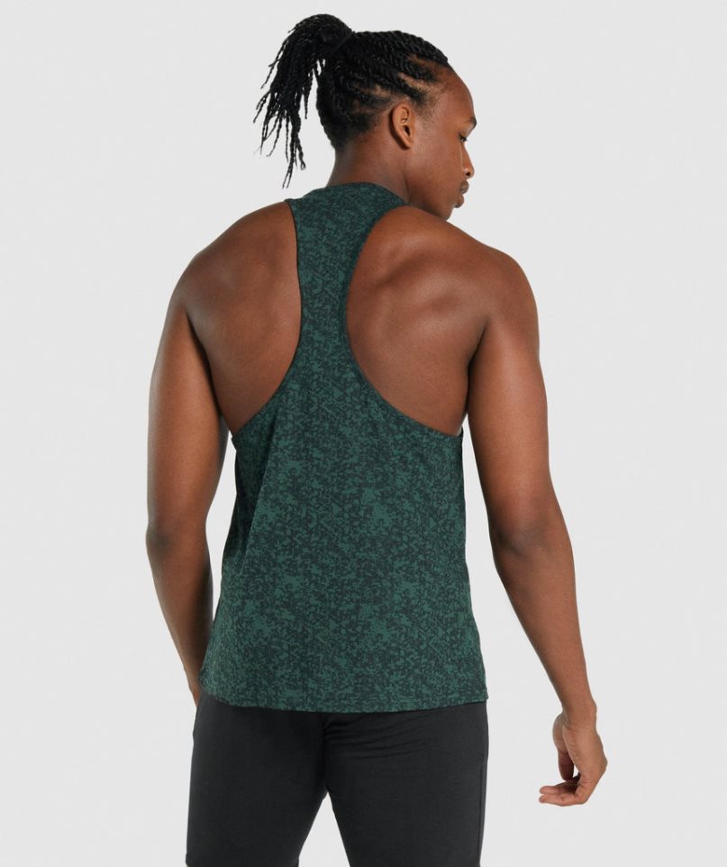 Gymshark Critical 2.0 Stringer Férfi Ujjatlan Póló Sötétzöld | HU-U-840