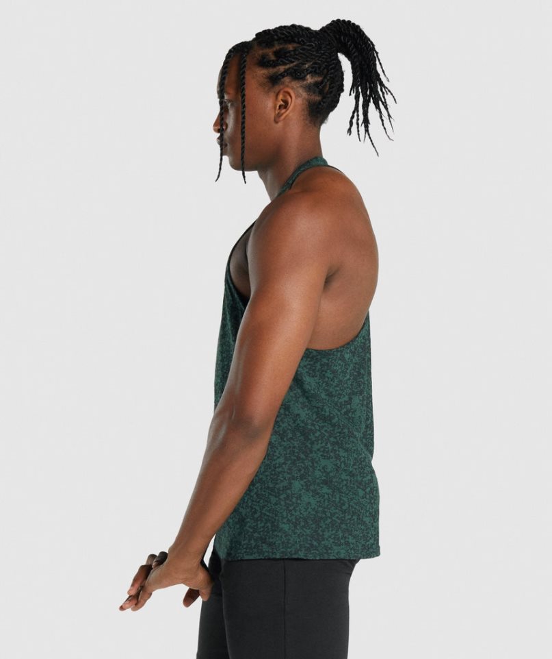 Gymshark Critical 2.0 Stringer Férfi Ujjatlan Póló Sötétzöld | HU-U-840