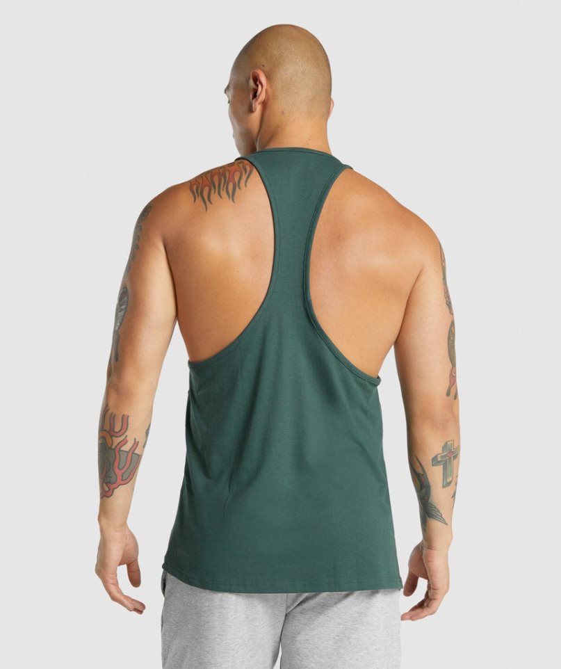 Gymshark Critical 2.0 Stringer Férfi Ujjatlan Póló Sötétzöld | HU-X-810