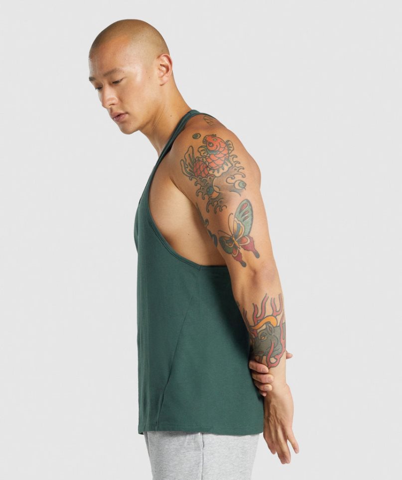 Gymshark Critical 2.0 Stringer Férfi Ujjatlan Póló Sötétzöld | HU-X-810