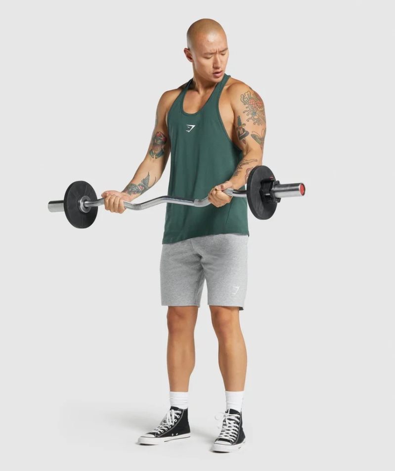 Gymshark Critical 2.0 Stringer Férfi Ujjatlan Póló Sötétzöld | HU-X-810