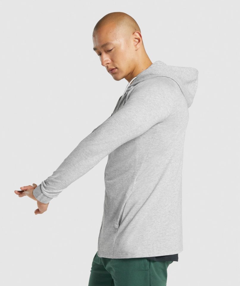 Gymshark Critical 2.0 Zip Up Férfi Kapucnis Pulóver Világos Szürke | HU-L-581