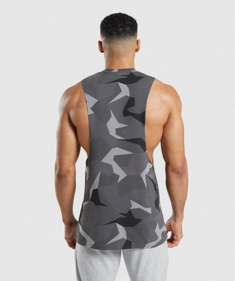 Gymshark Critical Drop Arm Férfi Ujjatlan Póló Camo | HU-A-608