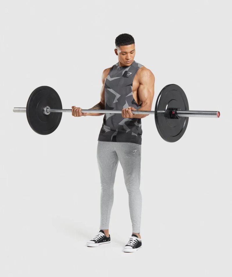 Gymshark Critical Drop Arm Férfi Ujjatlan Póló Camo | HU-A-608