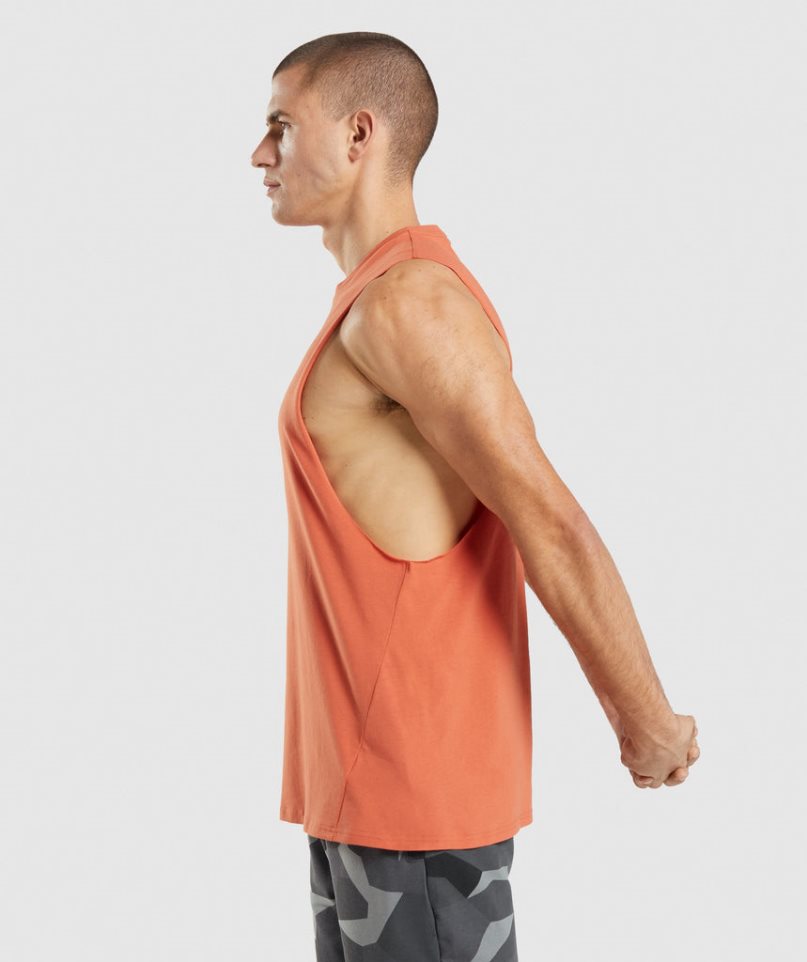 Gymshark Critical Drop Arm Férfi Ujjatlan Póló Narancssárga | HU-F-871