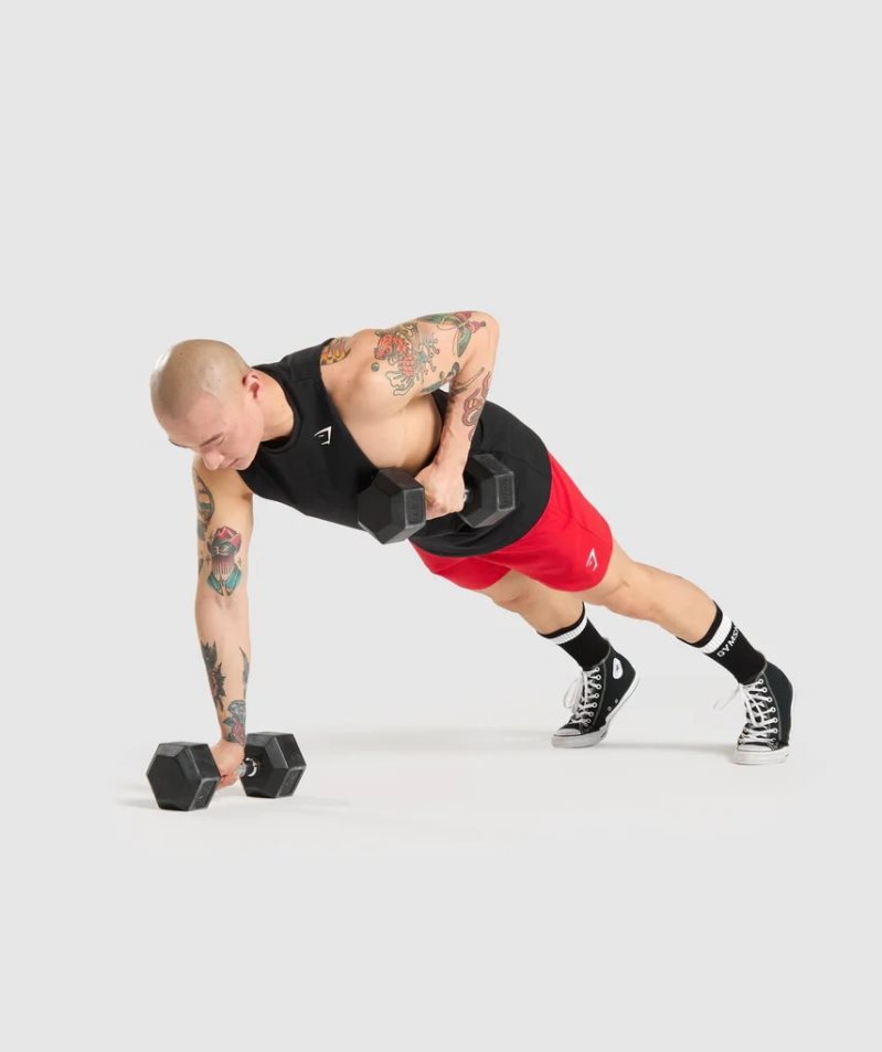 Gymshark Critical Drop Arm Férfi Ujjatlan Póló Fekete | HU-T-238