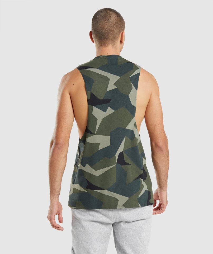 Gymshark Critical Drop Arm Férfi Ujjatlan Póló Camo | HU-U-740