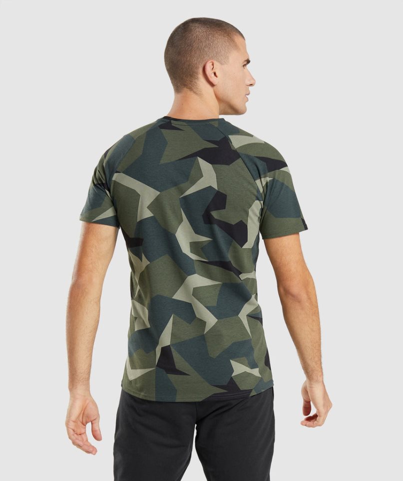 Gymshark Critical Férfi Póló Camo | HU-D-690