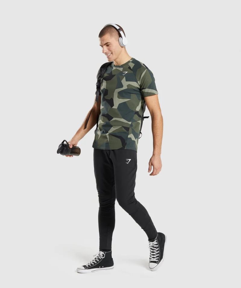 Gymshark Critical Férfi Póló Camo | HU-D-690