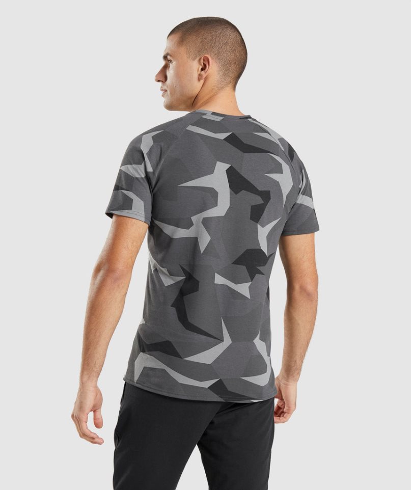 Gymshark Critical Férfi Póló Camo | HU-S-108