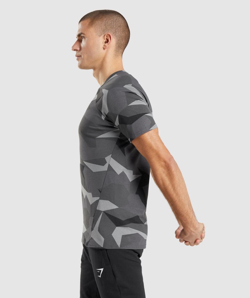 Gymshark Critical Férfi Póló Camo | HU-S-108