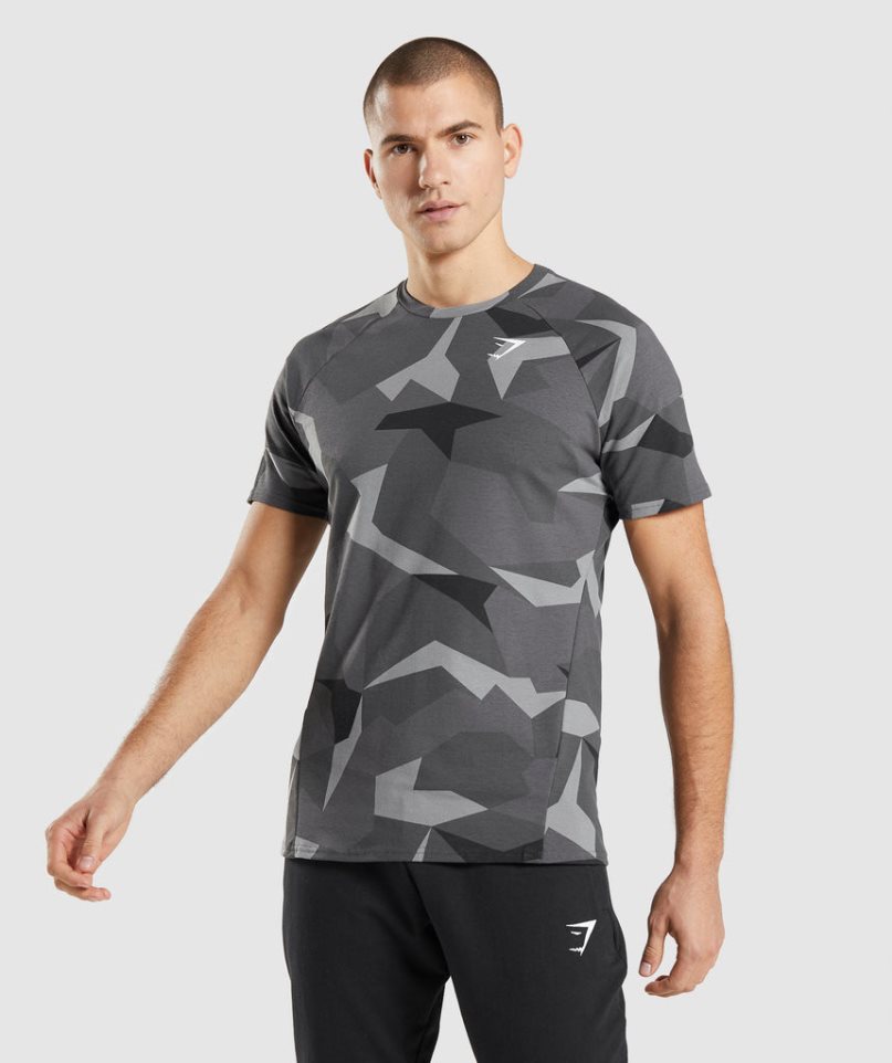 Gymshark Critical Férfi Póló Camo | HU-S-108