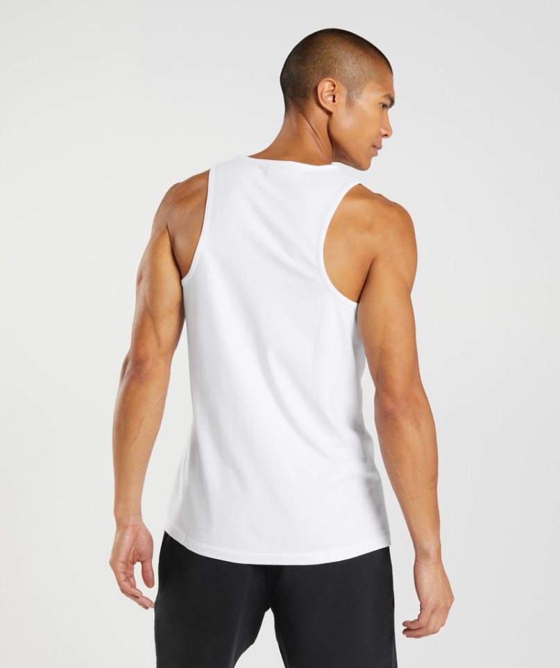 Gymshark Critical Férfi Ujjatlan Póló Fehér | HU-O-281