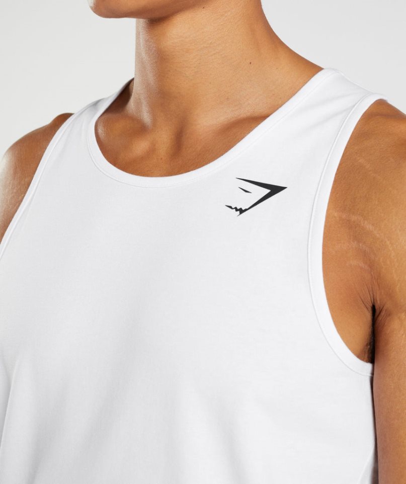 Gymshark Critical Férfi Ujjatlan Póló Fehér | HU-O-281