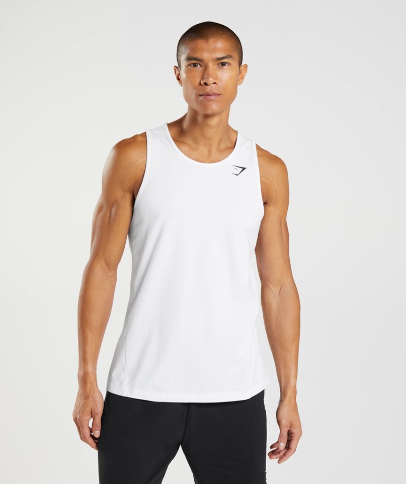 Gymshark Critical Férfi Ujjatlan Póló Fehér | HU-O-281