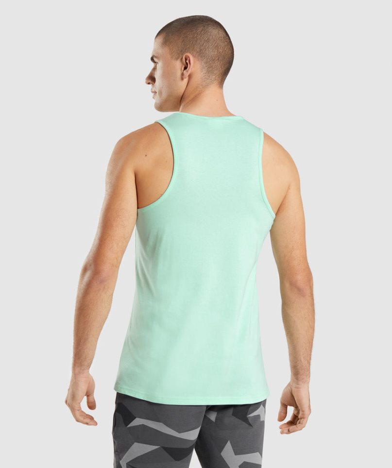 Gymshark Critical Férfi Ujjatlan Póló Menta | HU-Y-863