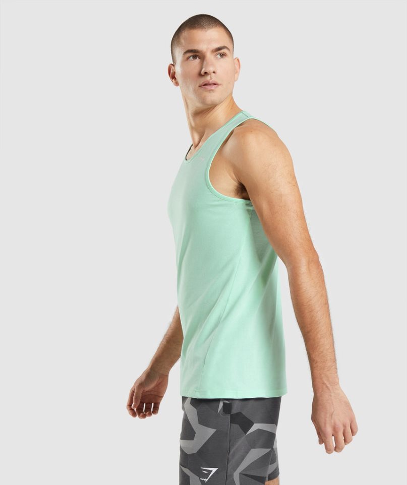 Gymshark Critical Férfi Ujjatlan Póló Menta | HU-Y-863