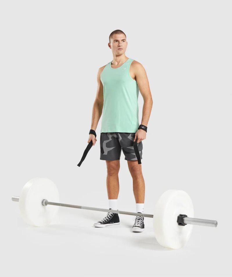 Gymshark Critical Férfi Ujjatlan Póló Menta | HU-Y-863