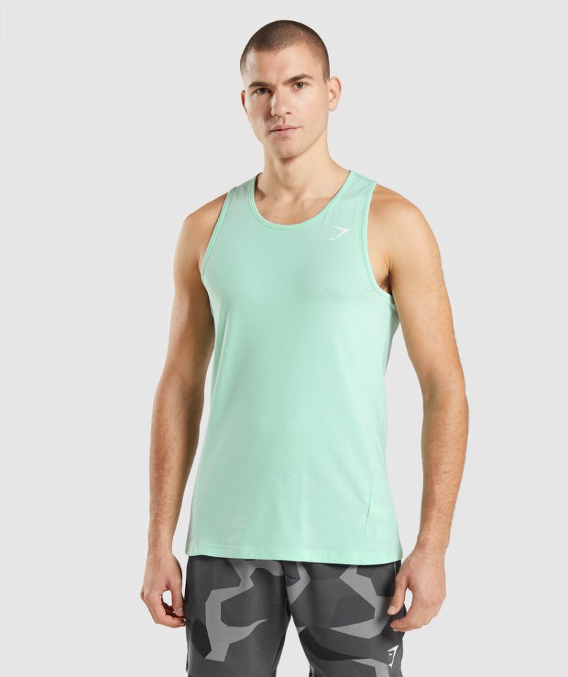 Gymshark Critical Férfi Ujjatlan Póló Menta | HU-Y-863